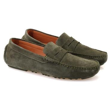  Akira Yeşil Erkek Süet Deri Loafer