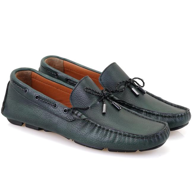  Adriana Yeşil Erkek Deri Loafer