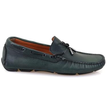  Adriana Yeşil Erkek Deri Loafer