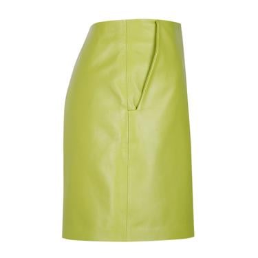  Silino Yeşil Kadın Deri Şort