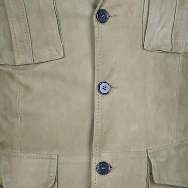  Antonin Yeşil Erkek Süet Safari Deri Ceket