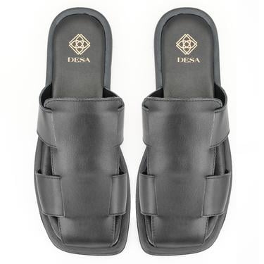  Kadın Siyah Deri Terlik