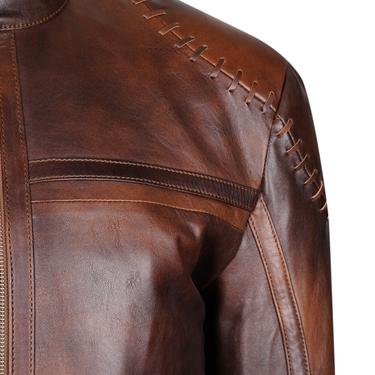  Paolo Kahve Erkek Vintage Deri Ceket