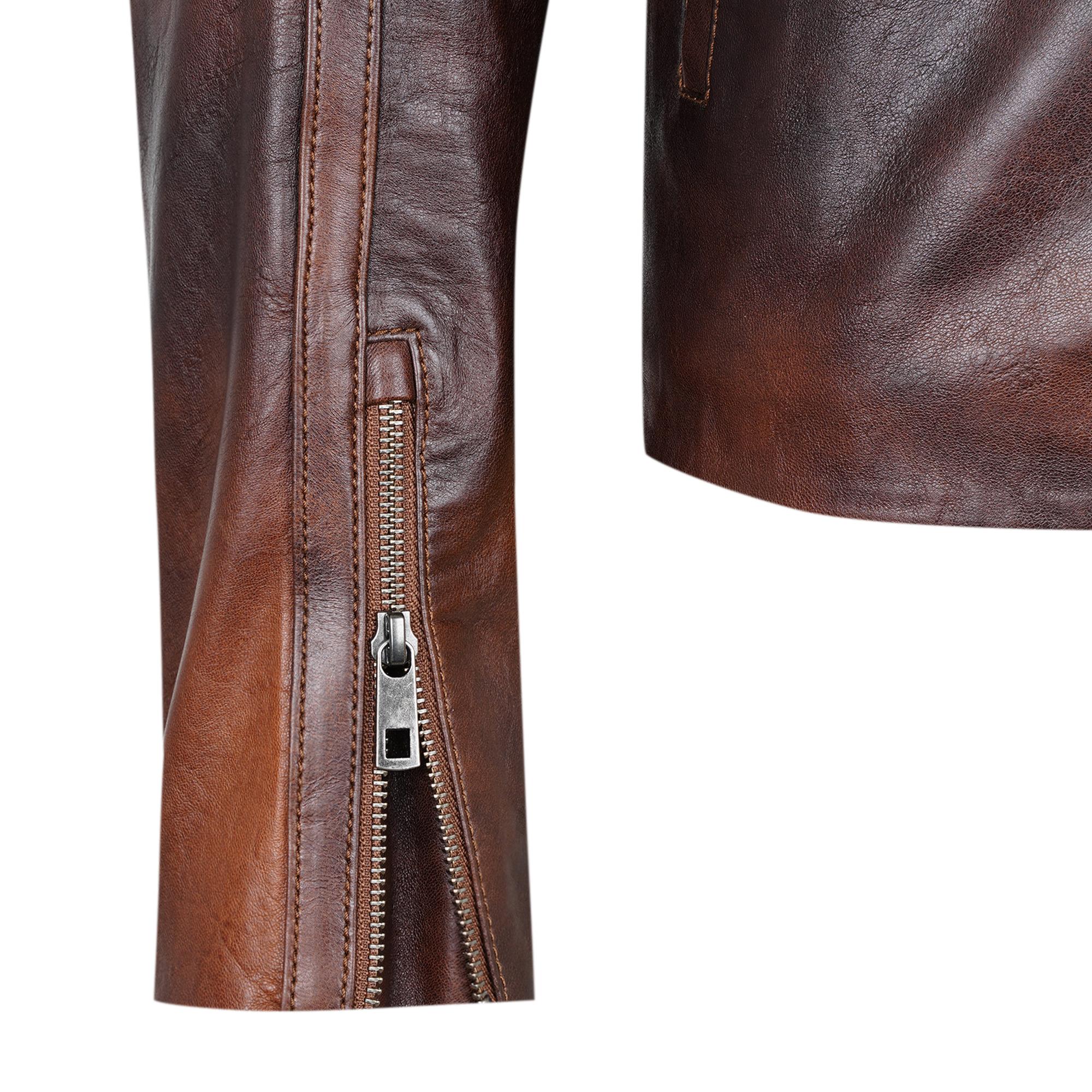 Paolo Kahve Erkek Vintage Deri Ceket