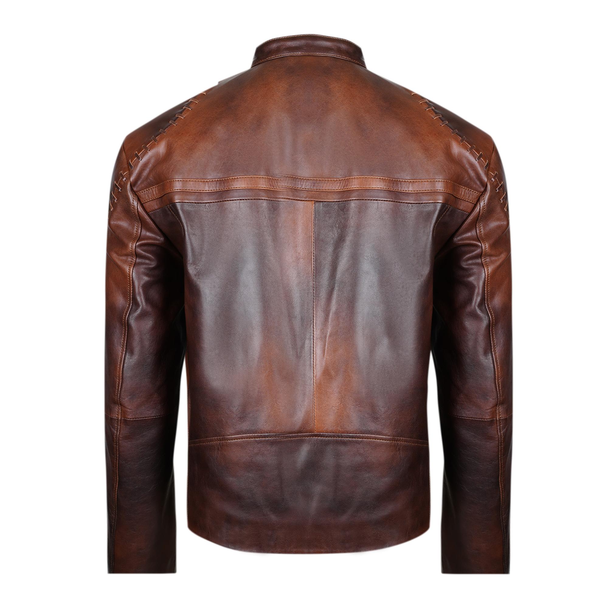 Paolo Kahve Erkek Vintage Deri Ceket