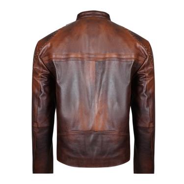  Paolo Kahve Erkek Vintage Deri Ceket