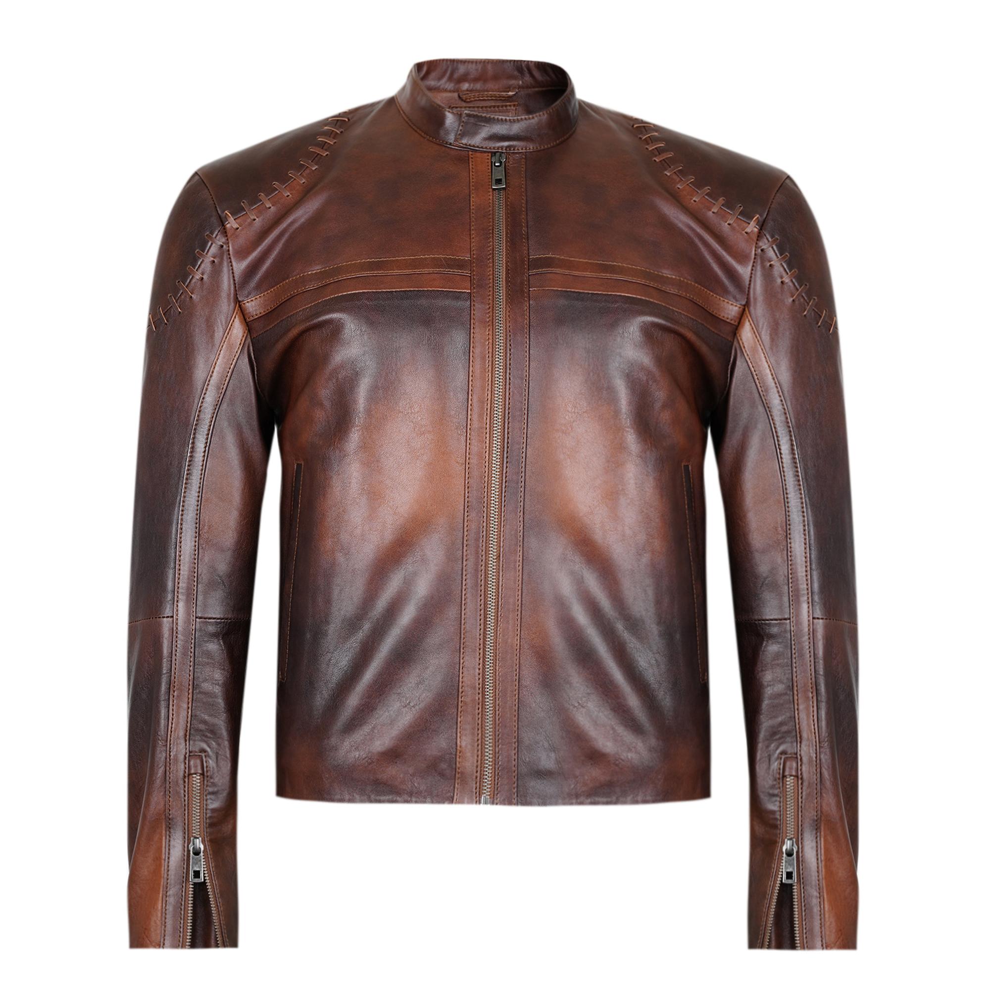 Paolo Kahve Erkek Vintage Deri Ceket