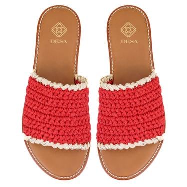  Kadın Kırmızı Örgülü Terlik