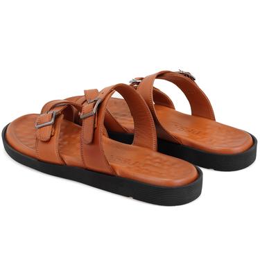  Essence Taba Erkek Ayarlanabilir Tokalı Deri Terlik