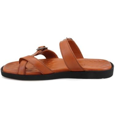  Essence Taba Erkek Ayarlanabilir Tokalı Deri Terlik