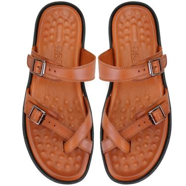  Essence Taba Erkek Ayarlanabilir Tokalı Deri Terlik