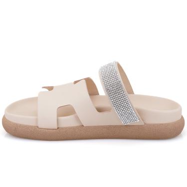  Fanetta Bej Kadın DesaComfort Tabanlı Deri Terlik