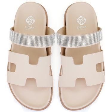  Fanetta Bej Kadın DesaComfort Tabanlı Deri Terlik