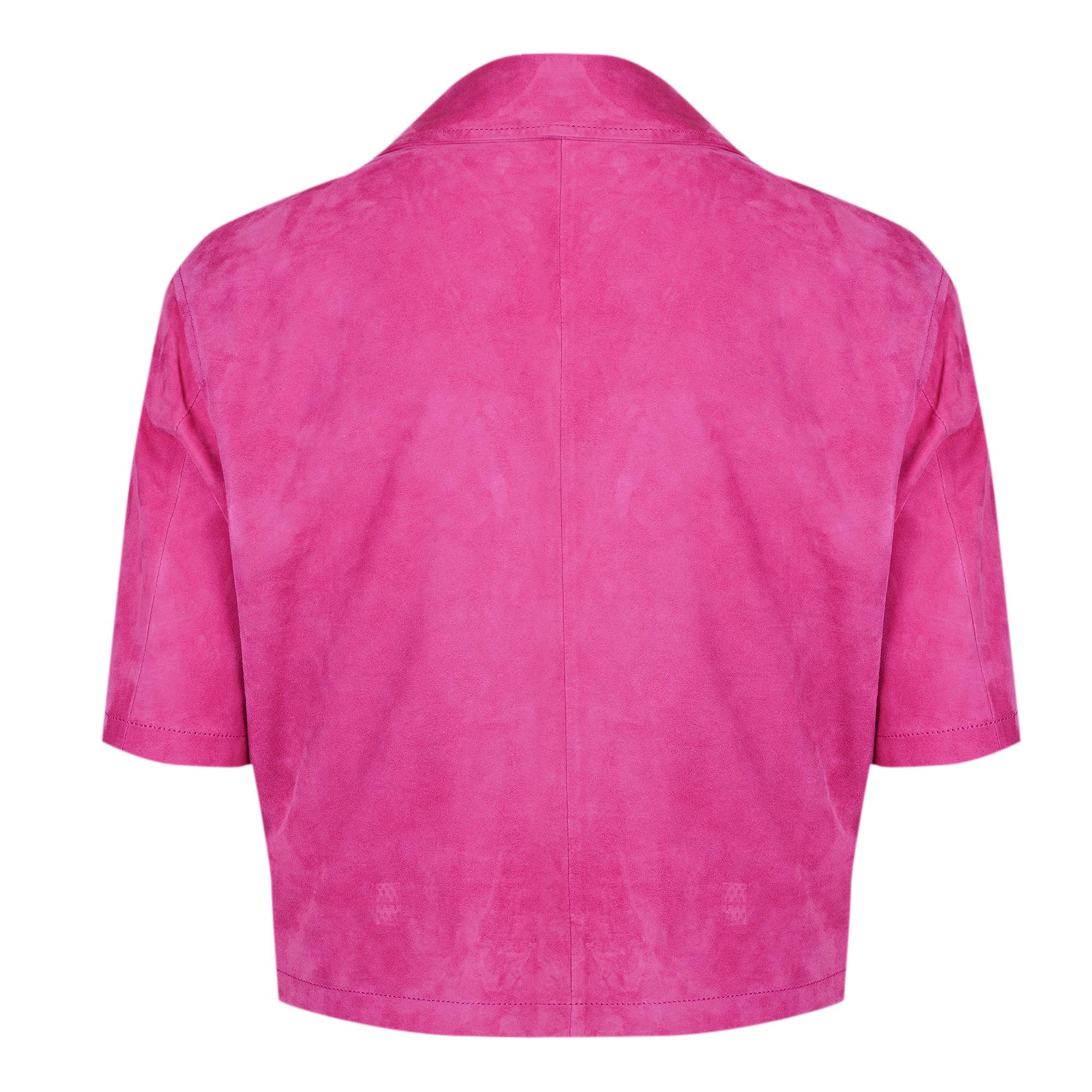 Teresina Pembe Kadın Süet Deri Gömlek