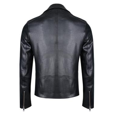  Santo Siyah Erkek Deri Biker Ceket