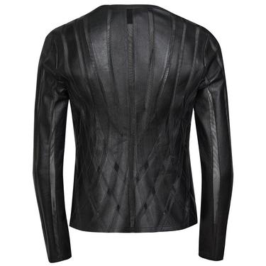  Marita Kadın Siyah Dairesel Panelli Deri Ceket