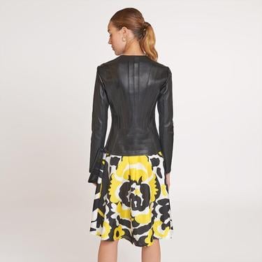  Deundria Kadın Fit Panelli Deri Ceket