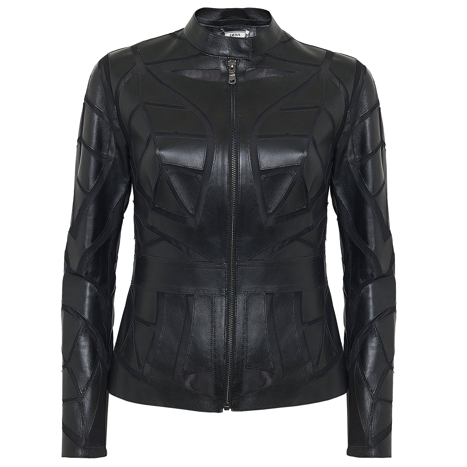  Origa Kadın Yaprak Panelli Deri Ceket