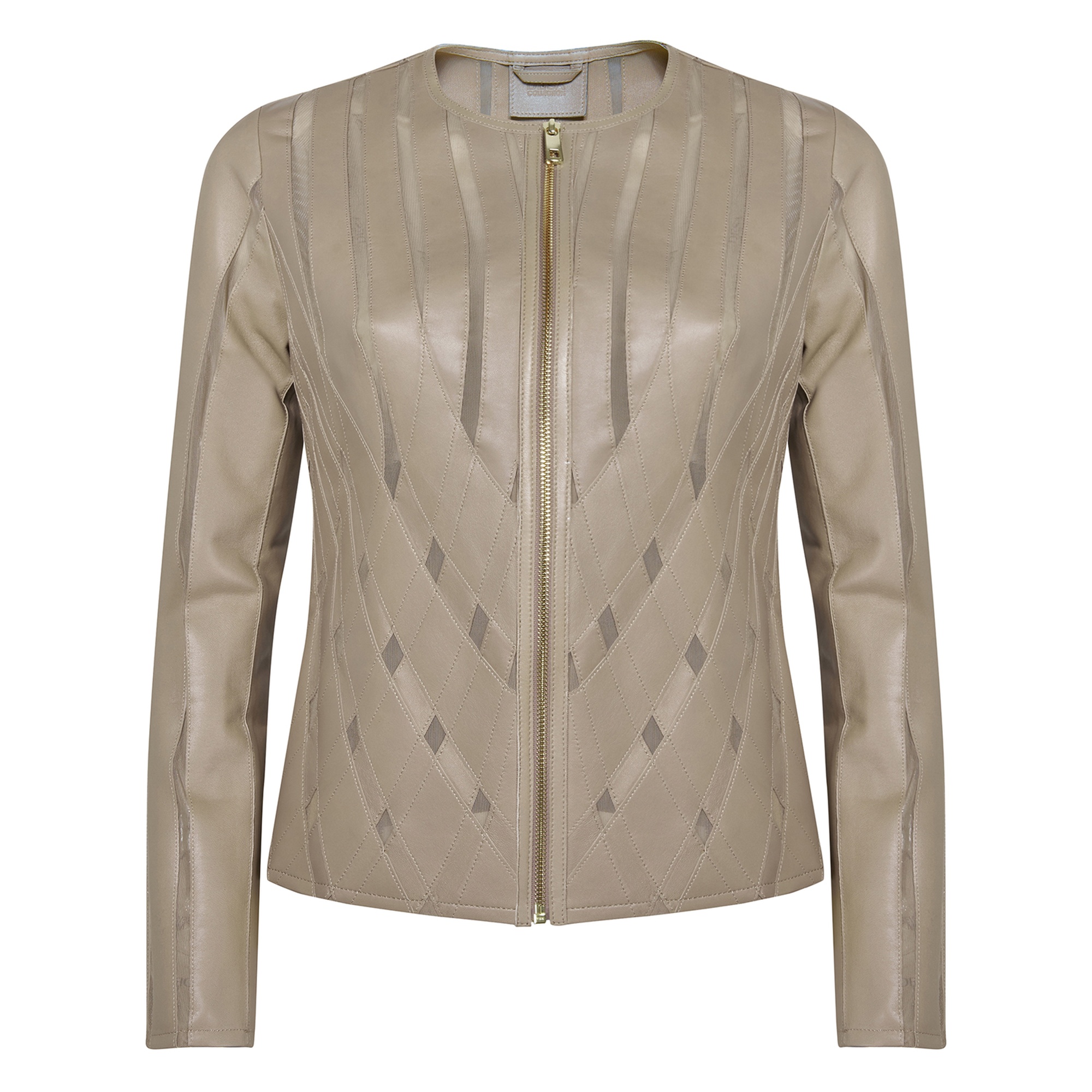 Marita Kadın Dairesel Panelli Deri Ceket