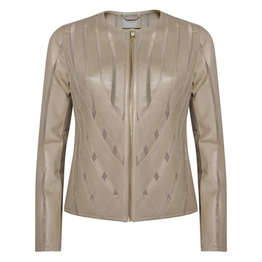  Marita Kadın Dairesel Panelli Deri Ceket