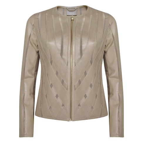  Marita Kadın Dairesel Panelli Deri Ceket