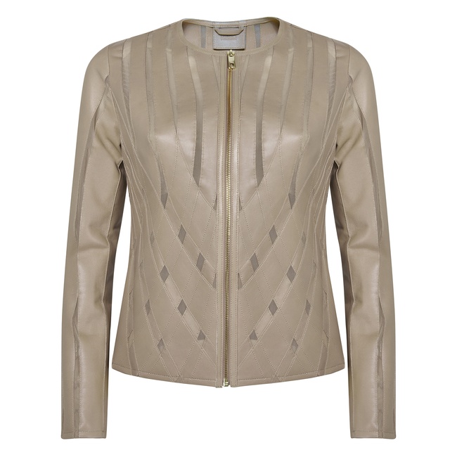  Marita Kadın Dairesel Panelli Deri Ceket