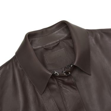  Kelly Kahve Kadın Deri Trençkot