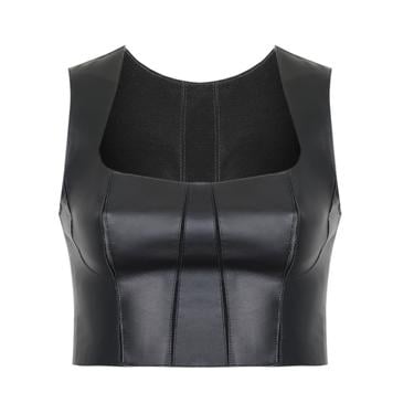  Lissandra Siyah Kadın Deri Büstiyer