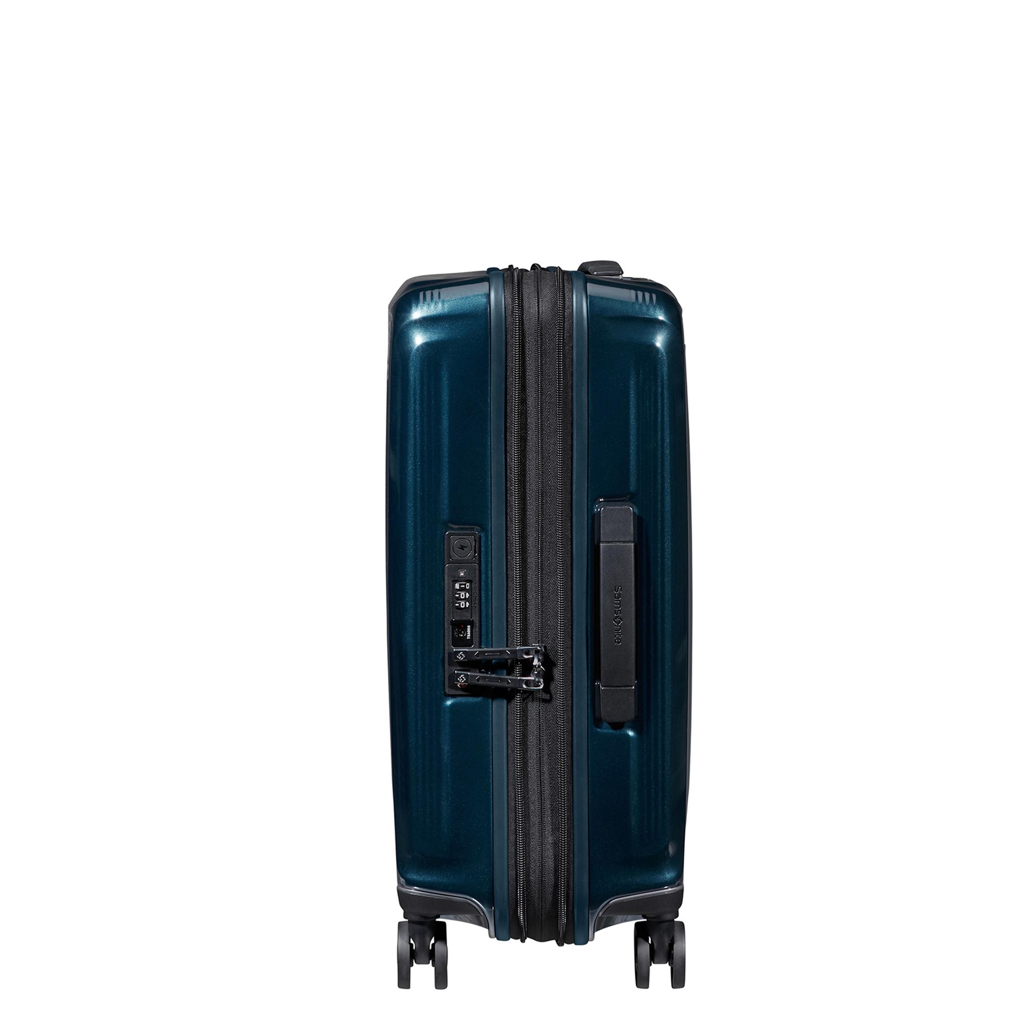Samsonite Lacivert Spinner Nuon Körüklü 4 Tekerlekli 55 cm Kabin Boy Valiz