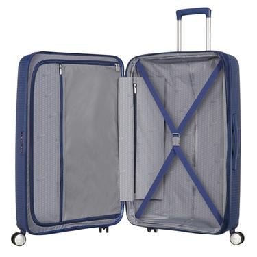  American Tourister Lacivert Soundbox - 77 cm Büyük Sert Valiz