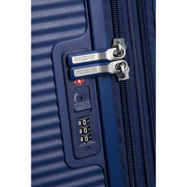  American Tourister Lacivert Soundbox - 77 cm Büyük Sert Valiz
