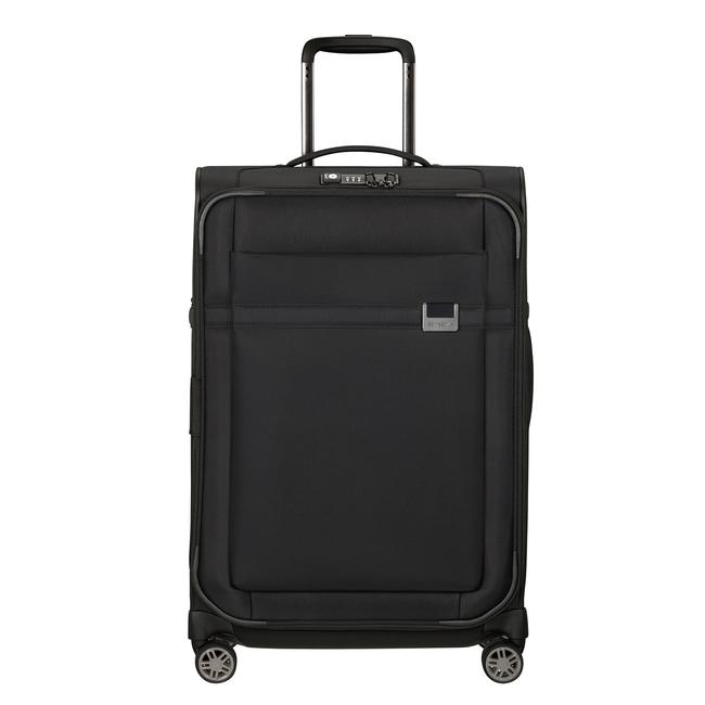  Samsonite Siyah Aırea - 4 Tekerlekli Spinner Körüklü Orta Boy Valiz 67 Cm