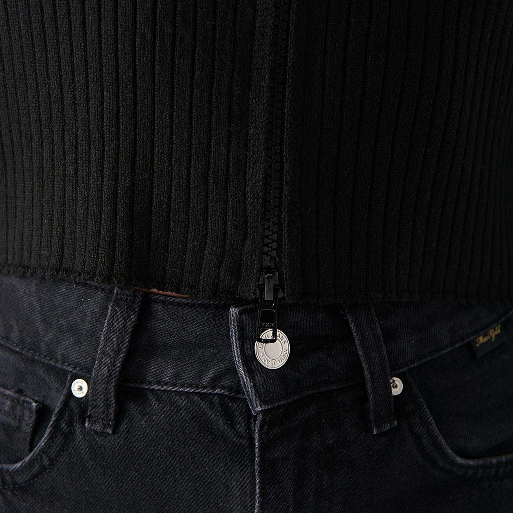 Mavi Çift Yön Fermuarlı Siyah Triko Fitted / Vücuda Oturan Kesim 171469-900