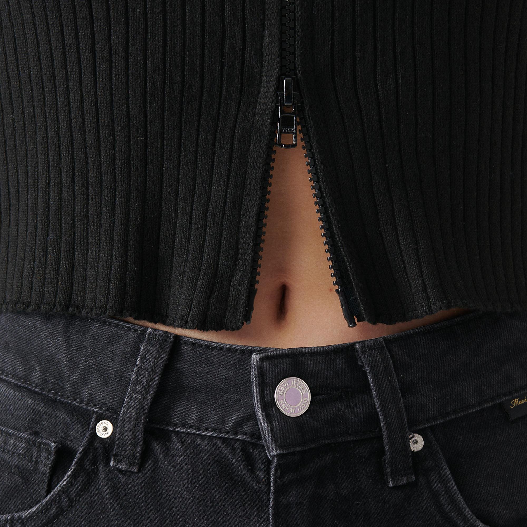 Mavi Çift Yön Fermuarlı Siyah Triko Fitted / Vücuda Oturan Kesim 171469-900