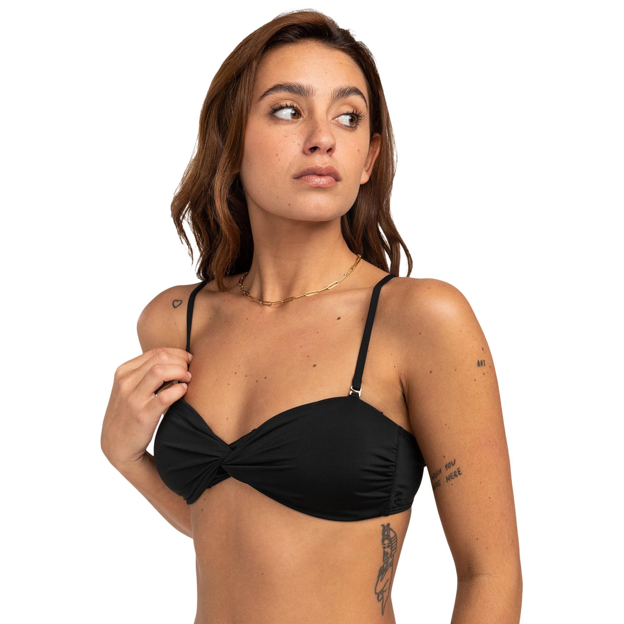 Billabong Sol Searcher Drapped Bandeau Kadın Siyah Bikini Üst