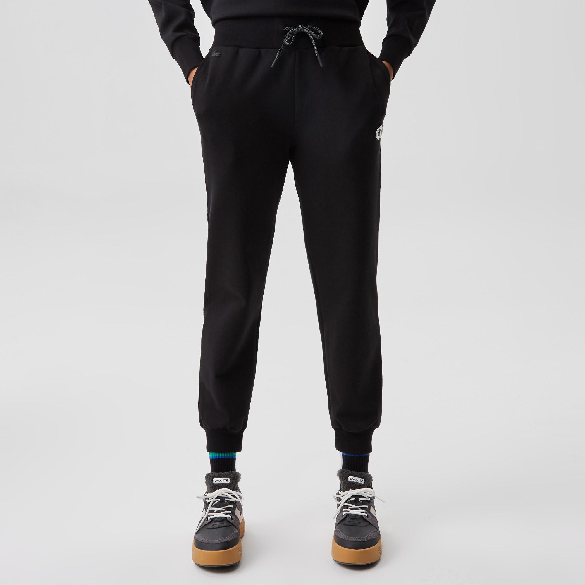 Kadın Slim Fit Baskılı Siyah Eşofman Altı