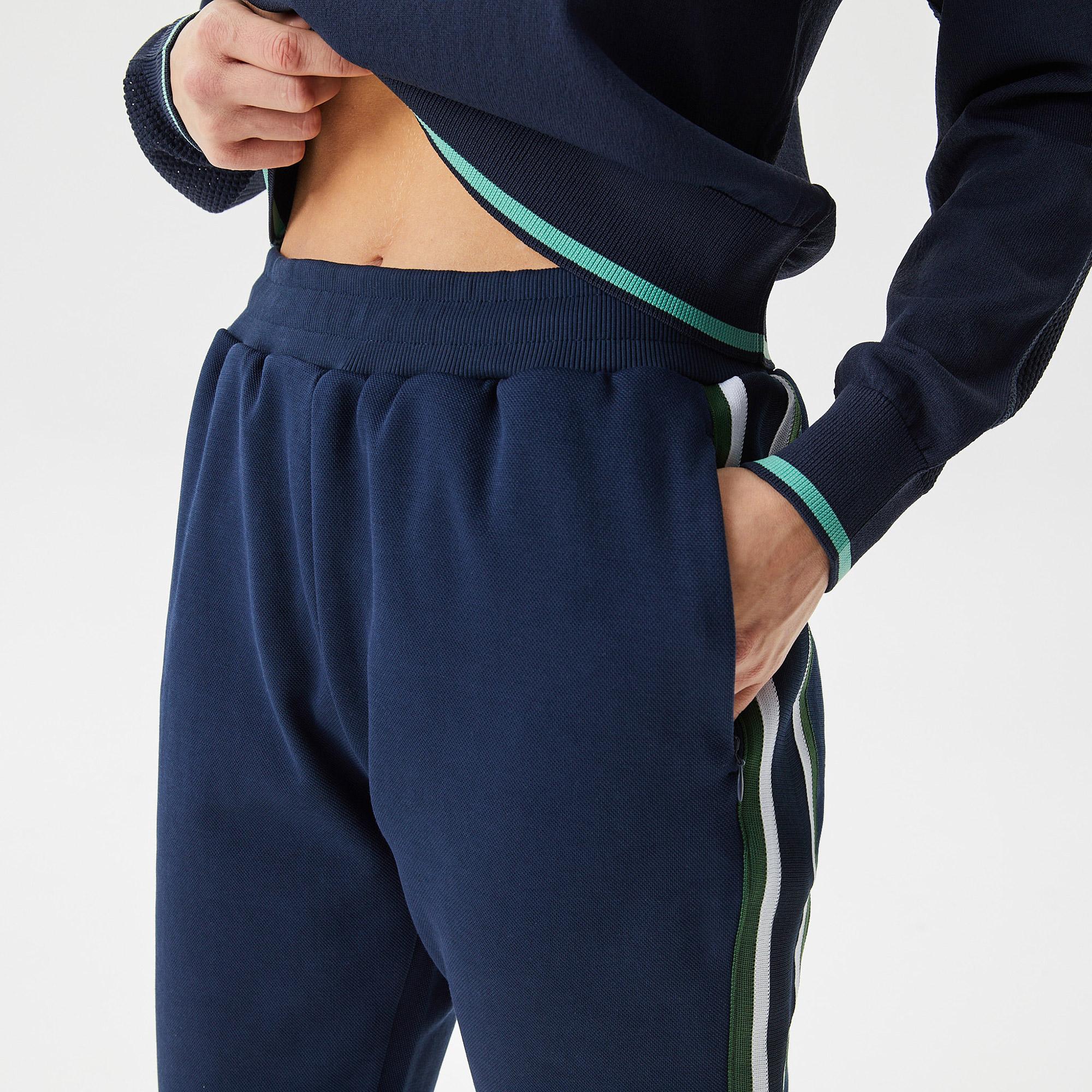 Kadın Slim Fit Renk Bloklu Lacivert Eşofman Altı