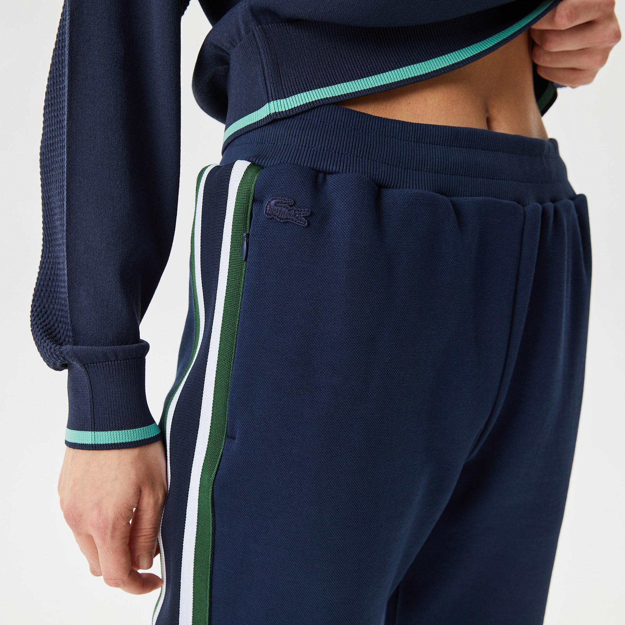 Kadın Slim Fit Renk Bloklu Lacivert Eşofman Altı