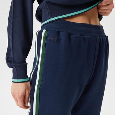  Kadın Slim Fit Renk Bloklu Lacivert Eşofman Altı