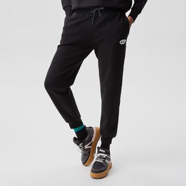  Kadın Slim Fit Baskılı Siyah Eşofman Altı