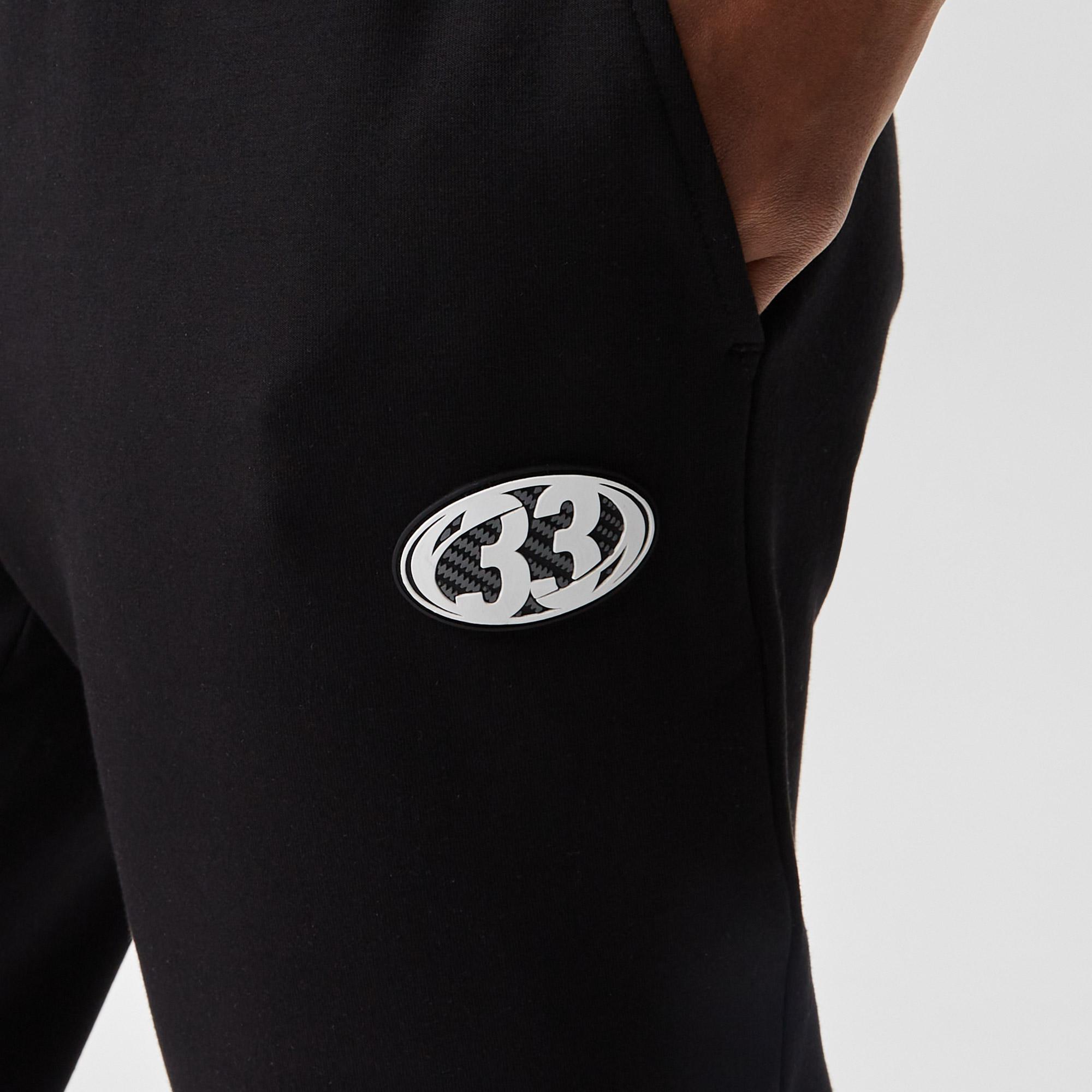 Kadın Slim Fit Baskılı Siyah Eşofman Altı