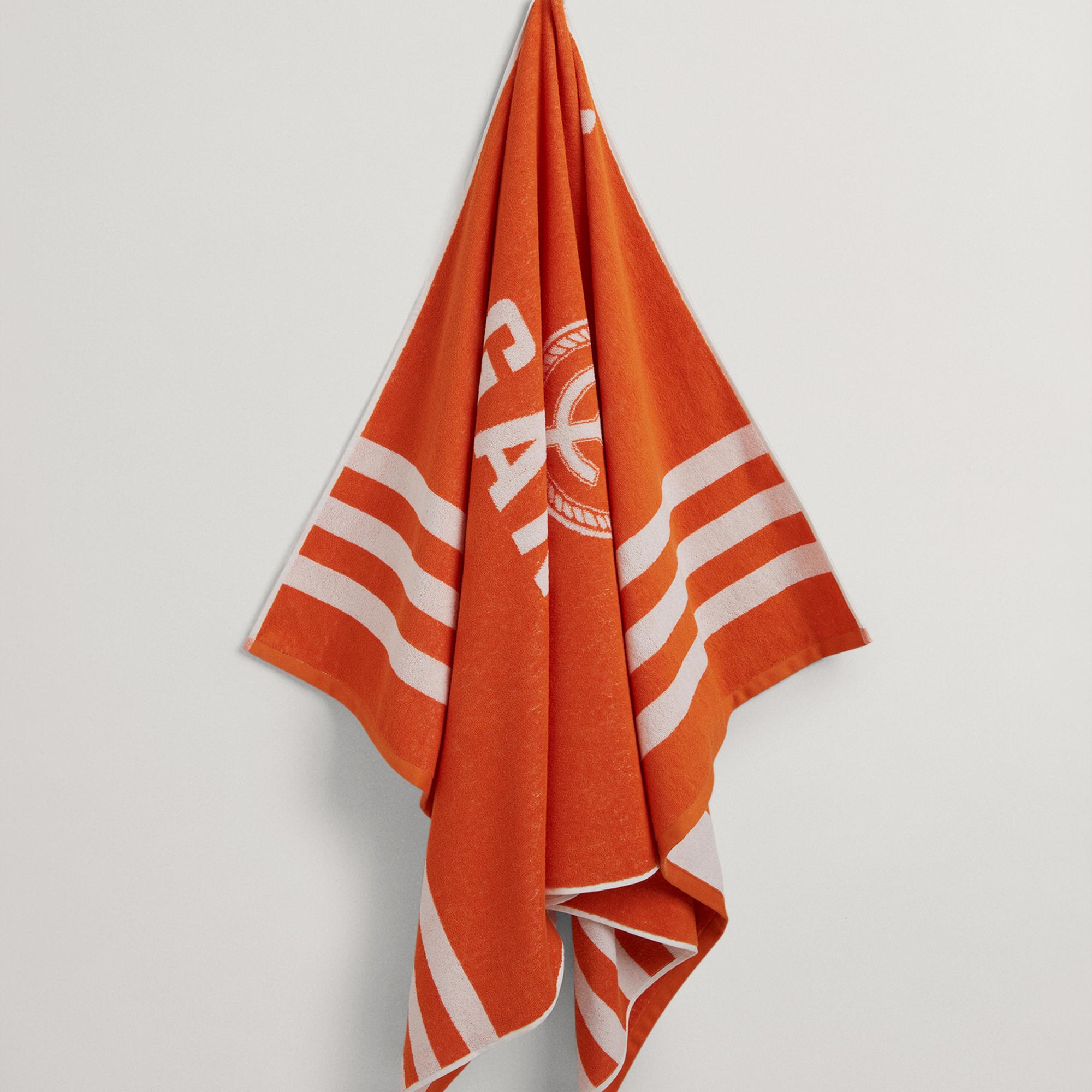 GANT Unisex Turuncu Çizgili Havlu