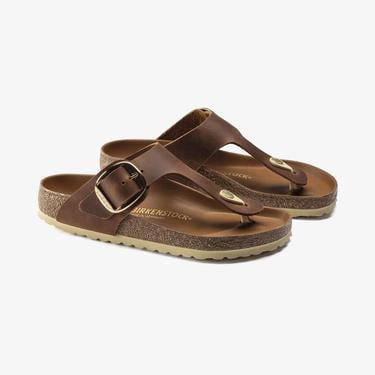  Birkenstock Gizeh Big Buckle Leoi Kadın Kahverengi Terlik