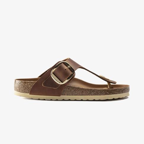  Birkenstock Gizeh Big Buckle Leoi Kadın Kahverengi Terlik
