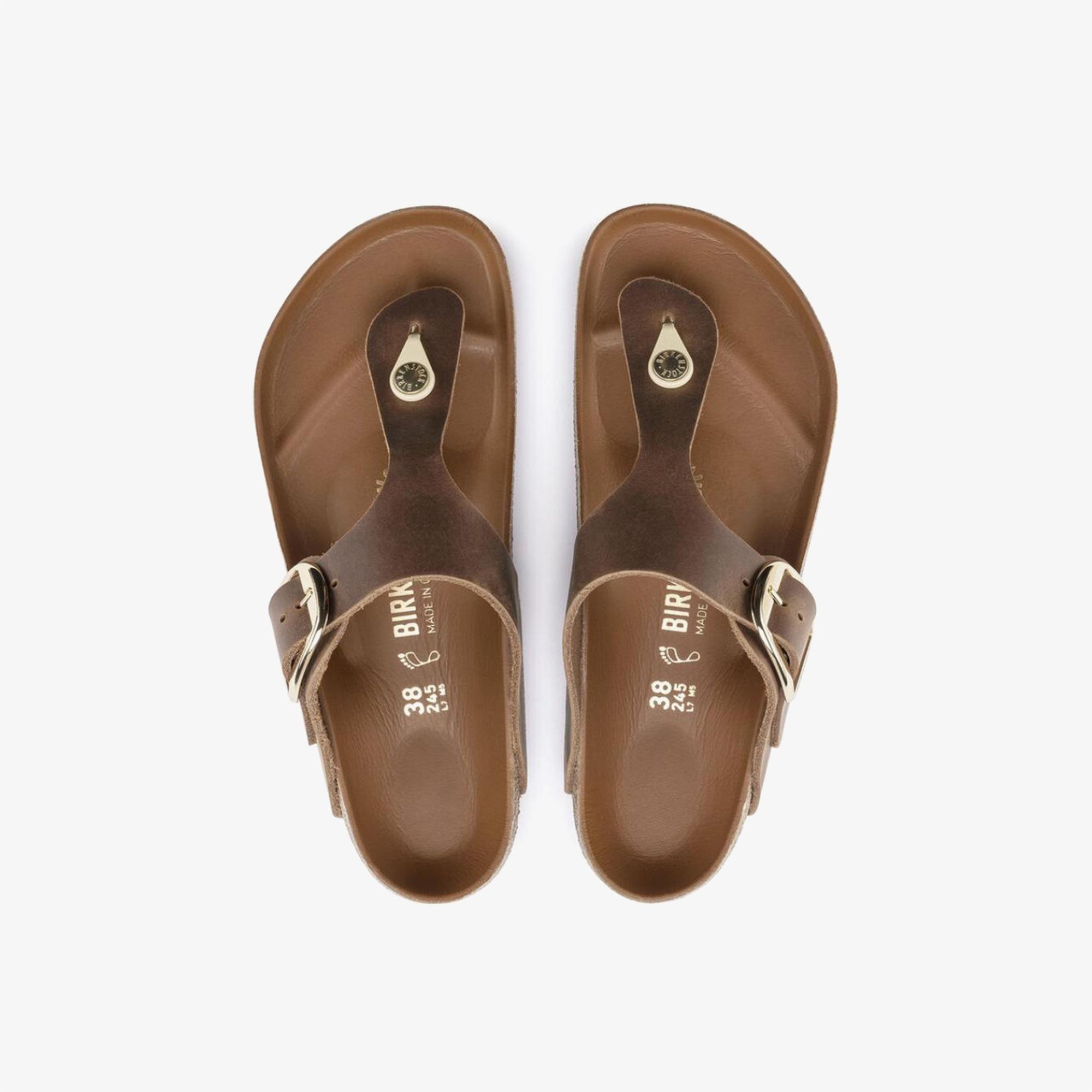 Birkenstock Gizeh Big Buckle Leoi Kadın Kahverengi Terlik