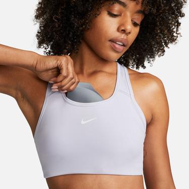  Nike Dri-Fit Swoosh 1Pp Kadın Mor Bra