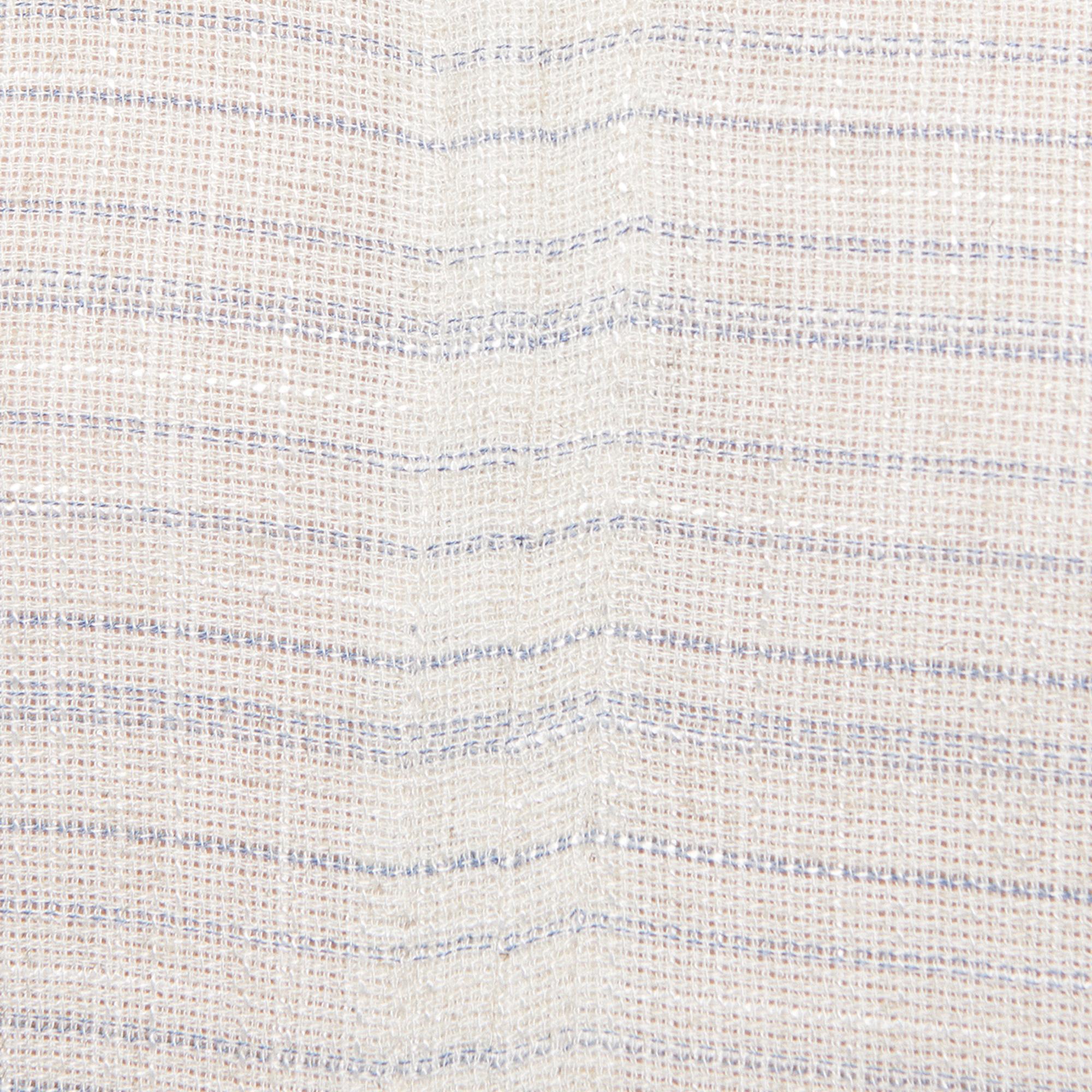 Mavi Keten Karışımlı Çizgili Bej Bluz 1210328-83905