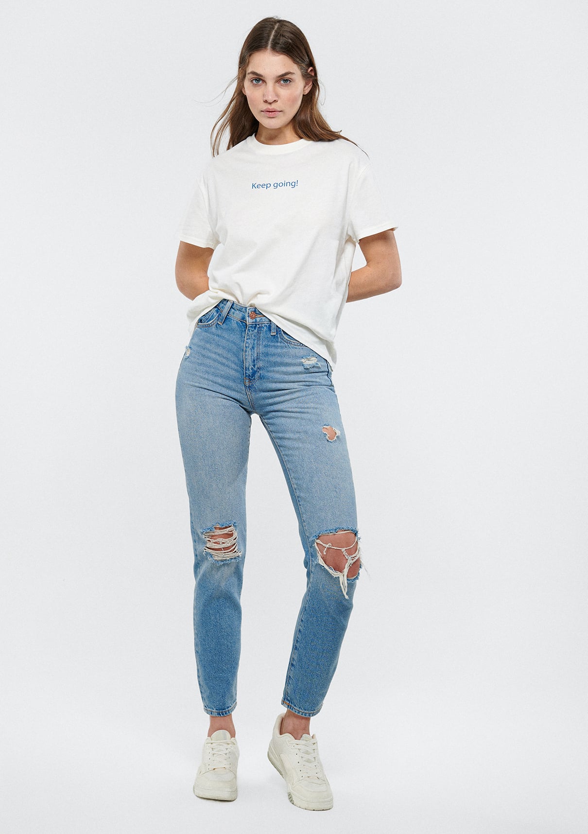  Mavi STAR Orta Mavi Yırtıklı 90s Vıntage Jean Pantolon 101077-85157