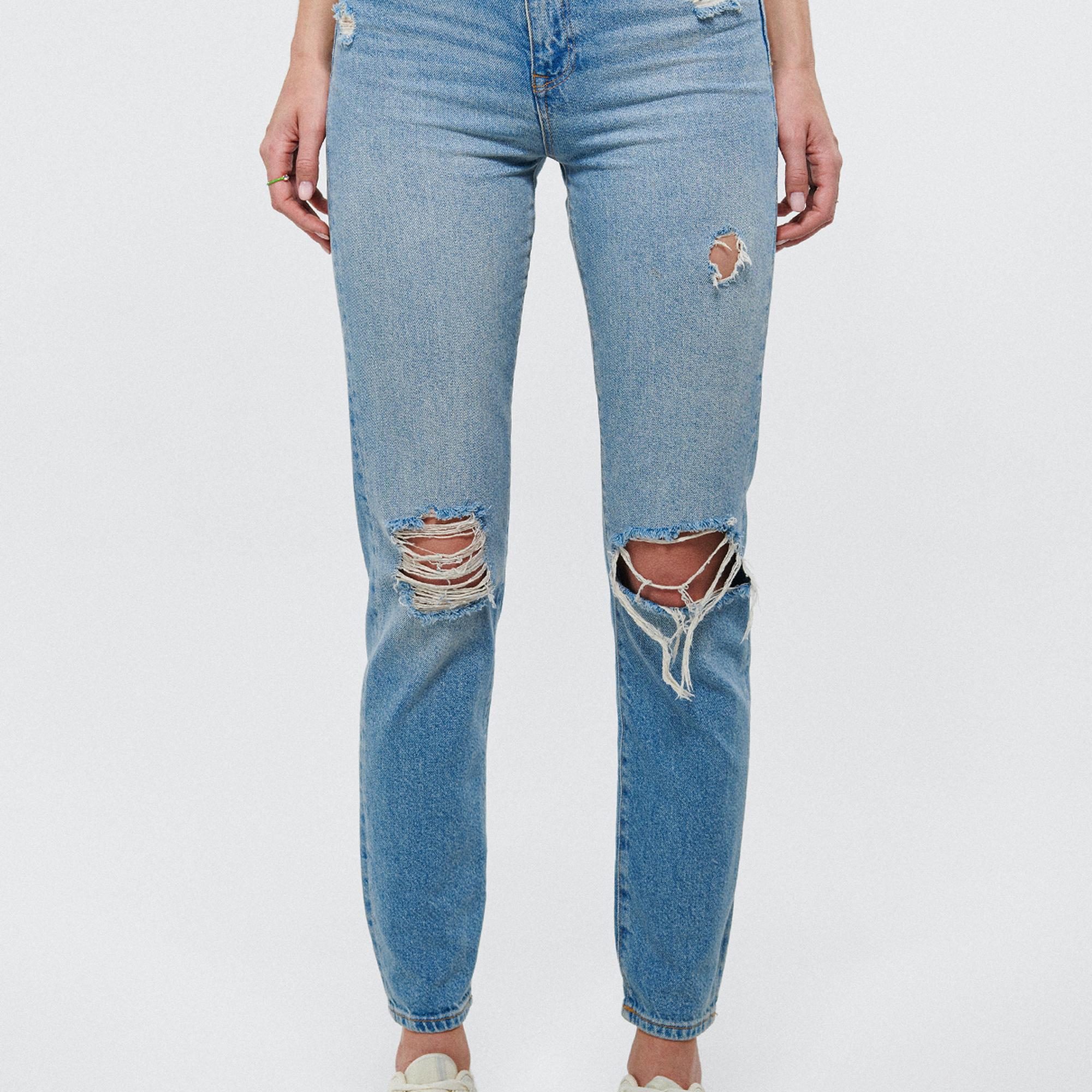 Mavi STAR Orta Mavi Yırtıklı 90s Vıntage Jean Pantolon 101077-85157