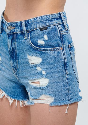  Mavi TYRA Puslu Mavi Street Jean Şort 1410011-84398